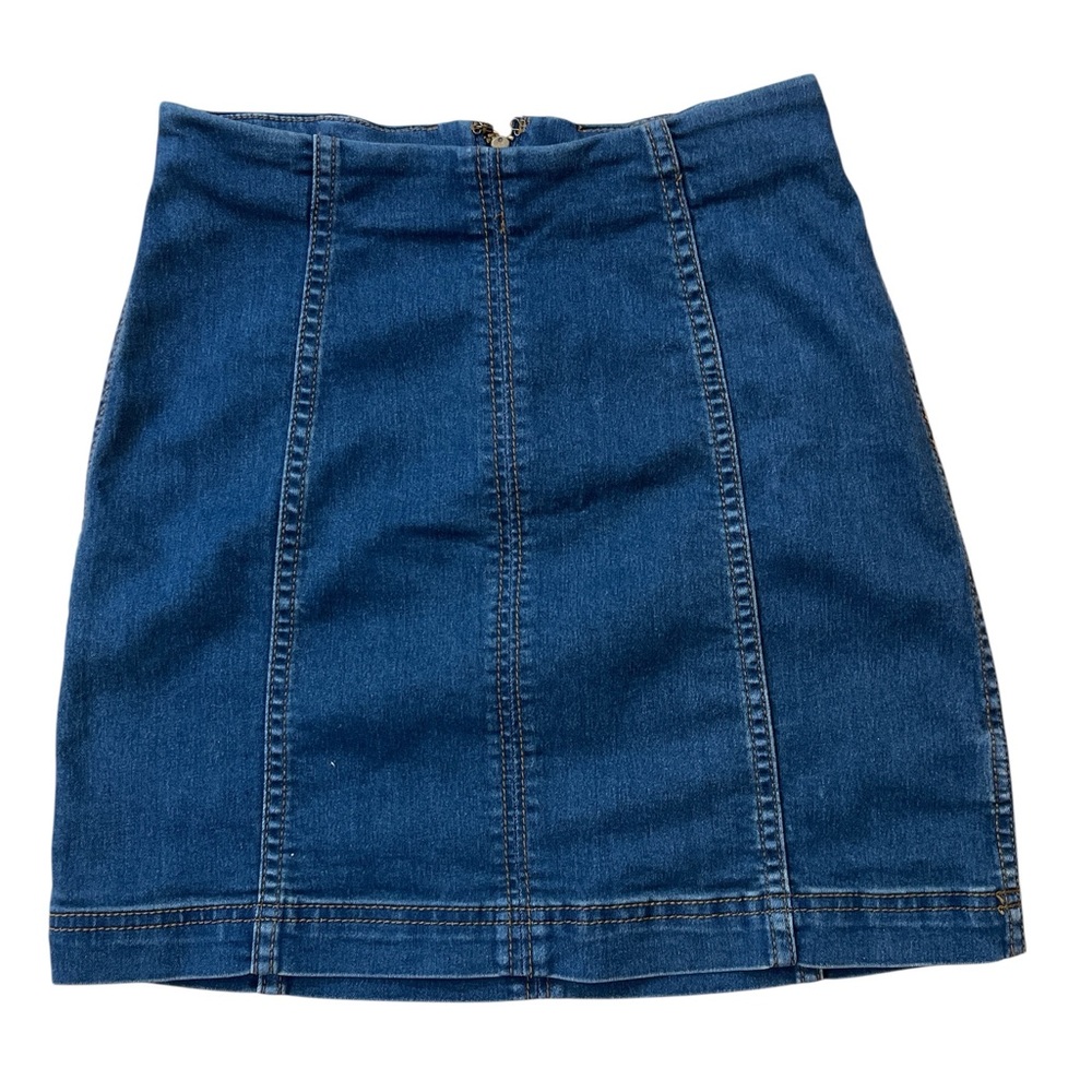 Free People Stretch Denim Mini Skirt